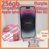 256gb official Singapore apple iphone 14 Pro Max 5G purple full set