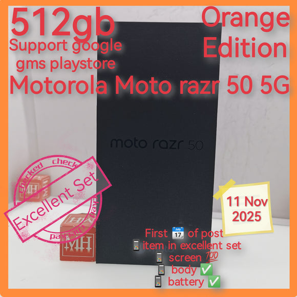 512gb support google gms Motorola Moto razr 50 5G orange foldable set