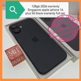 128gb 2026 warranty Singapore apple iphone 16 plus 5G black warranty full set