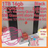 1TB 16gb Singapore 2 years warranty Xiaomi 17 Ultra Letizphone 5G black snapdragon elite 5 with freebies warranty full set