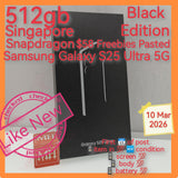 512gb $58 freebies Singapore official Samsung Galaxy s25 ultra 5G snapdragon elite black full set