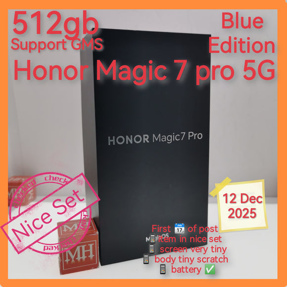 512gb 16gb support google gms honor magic 7 pro 5g blue full set