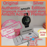 Original Authentic Gift item Mar 2026 Singapore official Amazfit Active 3 Premium silver warranty full set