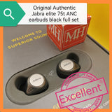 Original Authentic Jabra elite 75t ANC earbuds black full set