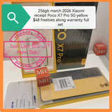 256gb march 2026 receipt Singapore Poco x7 Pro 5G yellow with $48 freebies warranty full set