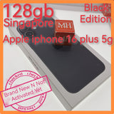 128gb Singapore apple iphone 16 plus 5g black Warranty new set