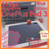 512gb 13.2" big screen Singapore OnePlus pad 3 blue optional pwp promo warranty full set