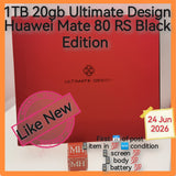 1TB 20gb Ultimate Design Huawei Mate 80 RS Black Harmony OS full set