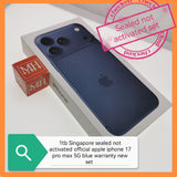 1tb sealed box Singapore official apple iphone 17 pro max 5G blue warranty new set