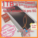 1tb Singapore 💯 battery 1xx cycles only spare apple iphone 16 pro 5G desert titanium full set