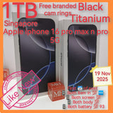 1tb Singapore apple iphone 16 pro max 5g 96 cycles company spare staff black titanium with freebies full set