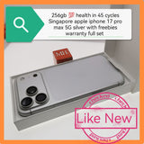 256gb 45 cycles 100 health Singapore apple iphone 17 pro max 5G silver with freebies warranty full set