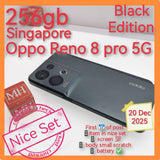 256gb Singapore oppo Reno 8 pro 5G black with case set
