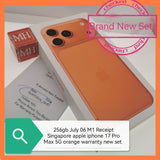 256gb Jul 06 M1 Receipt Singapore apple iphone 17 Pro Max 5G orange warranty new set