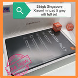 256gb Singapore Xiaomi mi pad 5 grey wifi snapdragon full set