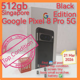 512gb Singapore google pixel 8 pro 5G black full set