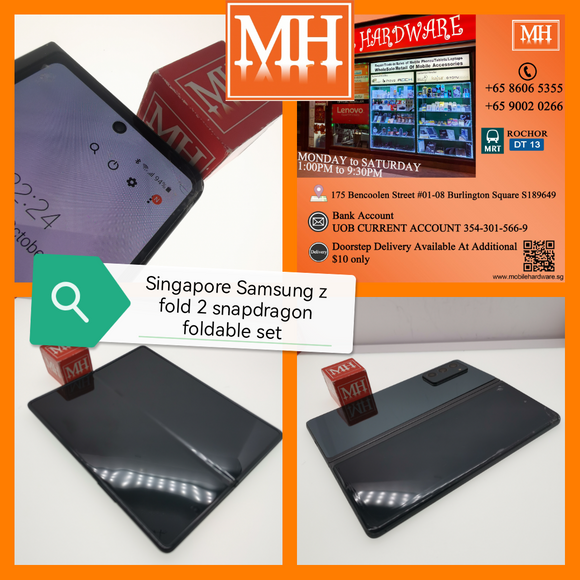 256gb Singapore Samsung Galaxy z fold 2 256gb snapdragon foldable black set