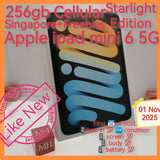 Freebies+256gb cellular Singapore apple ipad mini 6 starlight full set