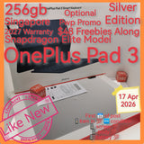 256gb 2027 feb warranty Singapore OnePlus pad 3 silver snapdragon $48 freebies n optional pwp warranty full set