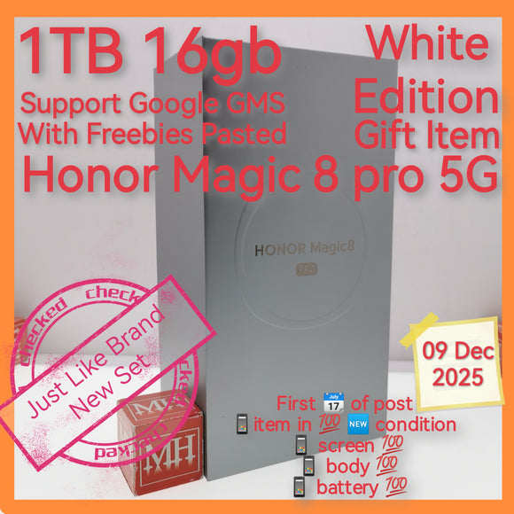 1tb 16gb support google gms honor magic 8 pro 5G snapdragon elite 5 white with freebies full set
