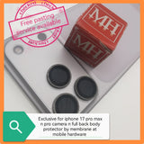 Exclusive for iphone 17 pro max n pro camera rings n full back body protector by membrane at mobile hardware