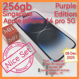 256gb Singapore official apple iphone 14 pro 5g purple full set