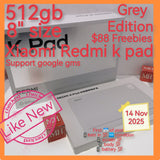 512gb+$88 freebies 8" Xiaomi Redmi k pad grey support google gms full set
