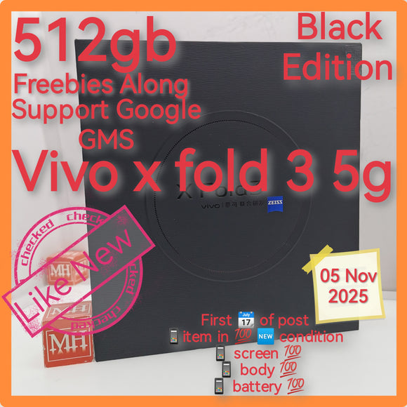 512gb with freebies official Vivo x fold 3 5g black support google gms full set