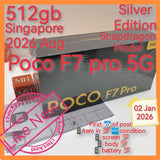 512gb 2026 Aug Singapore Poco F7 pro 5G snapdragon silver warranty full set