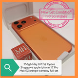 256gb 52 Cycles May gift with freebies Singapore apple iphone 17 Pro Max 5G orange warranty full set