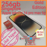 256gb Singapore apple iphone 14 pro max 5g gold full set