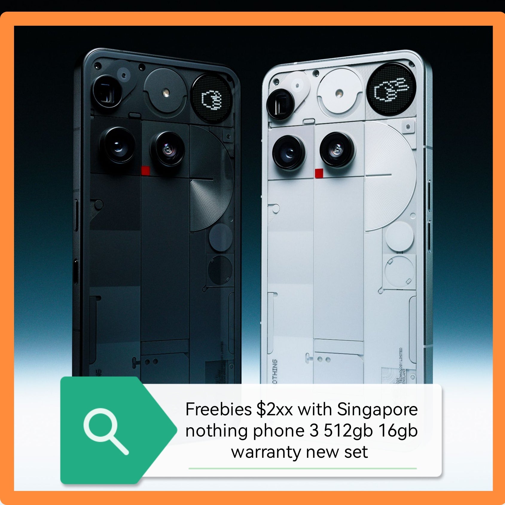 Freebies $2xx Singapore nothing phone 3 5g 512gb 16gb optional