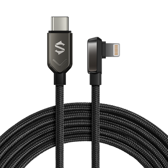 Xiaomi Black Shark 3A Power Delivery (PD) Right-Angle L-Shape Type-C to Lightning USB Nylon Braided Charging Cable 1.8m BL30-C2L