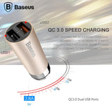 Baseus Car Charger - CarQ Series QC 3.0 Dual USB Car Charger With Qualcomm Quick Charge 3.0