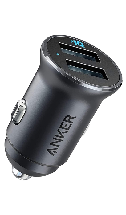 Anker PowerDrive 2 Alloy Ultra-Compact 24W Car Charger with 2 PowerIQ Ports