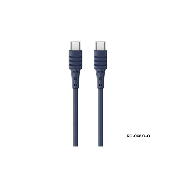 Remax USB Cable - Type-C To Type-C Zeron Series PD65W Elastic TPE Fast Charging Data Cable 100cm RC-068 C-C