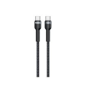 Remax USB Cable - Type-C To Type-C Jany Series 100W PD Fast Charging High-Density Braiding + Fishing Net Data Cable 100cm RC-172 C-C