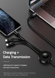 Usams USB Cable - 3IN1 USB Charging & Data Cable + Wireless Charger For Apple Watch US-CC088